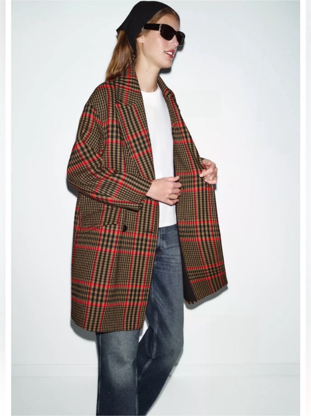 ZARA OVERSIZED PLAID COAT